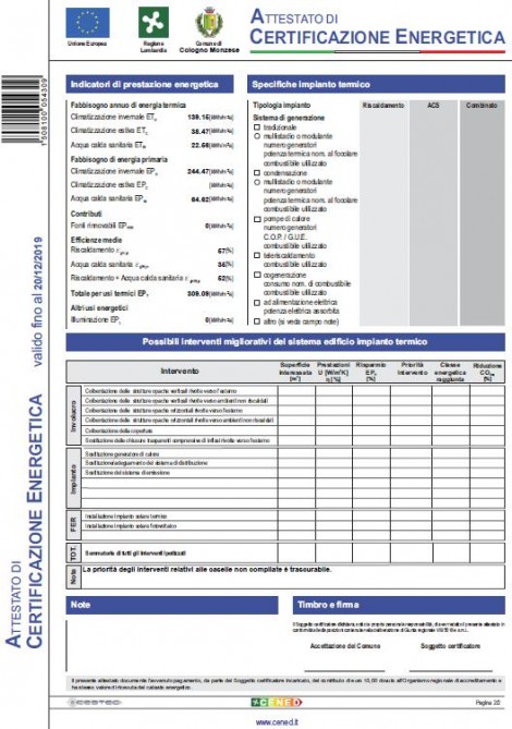 Certificazione Energetica