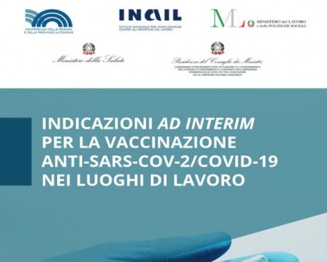 Indicazioni Inail vaccinazioni covid in azienda